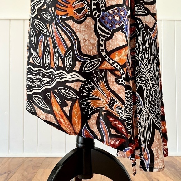 H&M Tribal Print V-Neck Kaftan Dress Size 8 - Picture 6 of 13